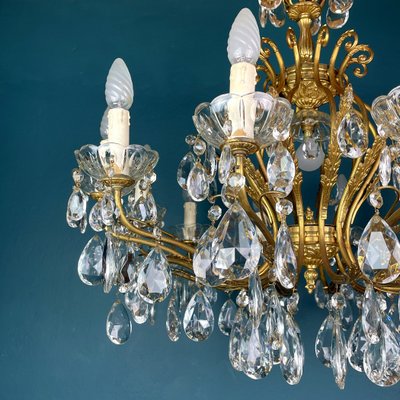 Large Crystal Chandelier, Italy, 1950s-WQC-1060802