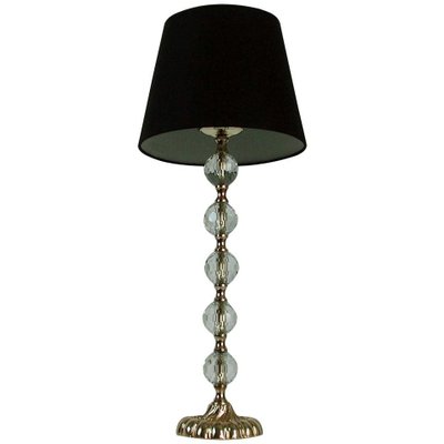 Large Crystal Diamond and Bronze Table Lamp Attributed to Bakalowits, 1950s-OE-897880