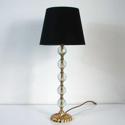 Large Crystal Diamond and Bronze Table Lamp Attributed to Bakalowits, 1950s-OE-897880