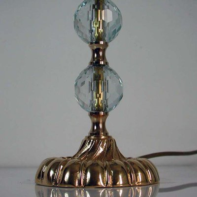 Large Crystal Diamond and Bronze Table Lamp Attributed to Bakalowits, 1950s-OE-897880