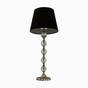 Large Crystal Diamond and Bronze Table Lamp Attributed to Bakalowits, 1950s-OE-897880