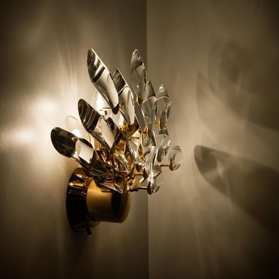 Large Crystal Gilded Brass Sconces by Oscar Torlasco for Stilkronen, Set of 2-VDW-822782