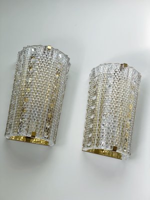 Large Crystal Glass Medea Sconces by Carl Fagerlund for Orrefors, 1960s, Set of 2-ARN-595299