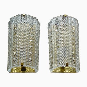 Large Crystal Glass Medea Sconces by Carl Fagerlund for Orrefors, 1960s, Set of 2-ARN-595299