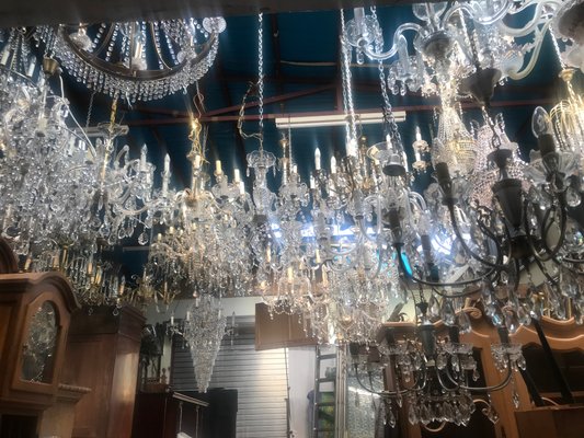 Large Crystal Hand.Cut Maria Chandelier, 1940s / 50s-WQQ-1388522