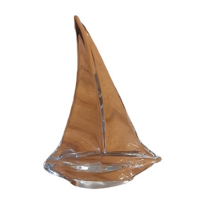 Large Crystal Sailboat from Daum, France-TCS-1328912