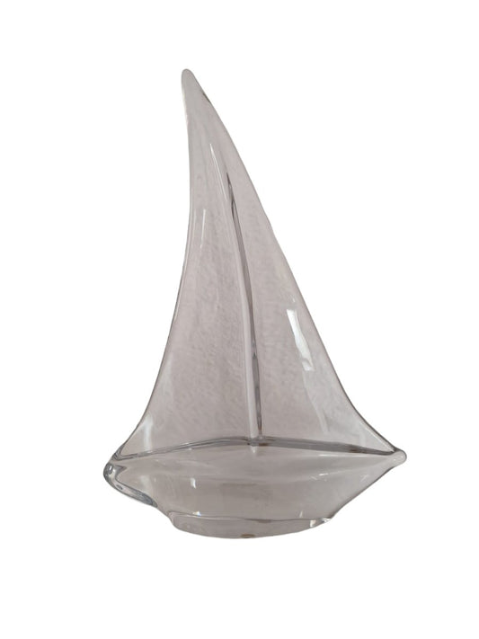 Large Crystal Sailboat from Daum, France