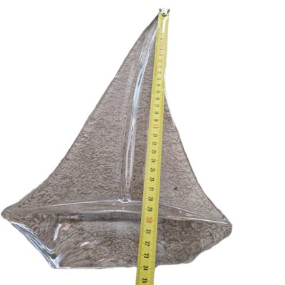 Large Crystal Sailboat from Daum, France-TCS-1328912