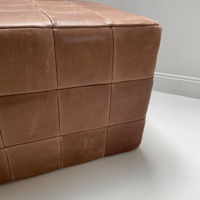 Large Cubic Patchwork Leather Pouf attributed to De Sede, Switzerland, 1970s-QZ-1761405