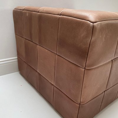 Large Cubic Patchwork Leather Pouf attributed to De Sede, Switzerland, 1970s-QZ-1761405