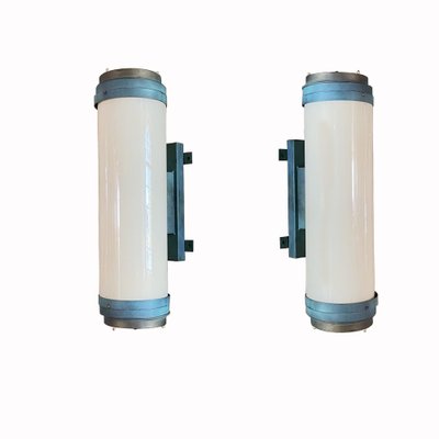 Large Cylindrical Wall Lamps, the Netherlands, 1960s, Set of 2-HWV-1706015