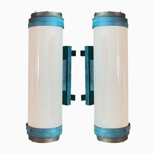 Large Cylindrical Wall Lamps, the Netherlands, 1960s, Set of 2-HWV-1706015