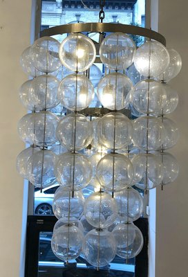 Large Czech Ceiling Light in Hand Blown Glass, 1960s-FGA-923846