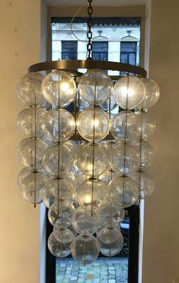 Large Czech Ceiling Light in Hand Blown Glass, 1960s-FGA-923846