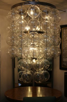 Large Czech Ceiling Light in Hand Blown Glass, 1960s-FGA-923846