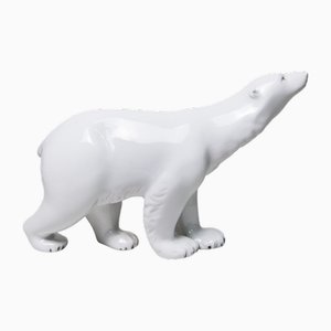 Large Czechoslovakian Polar Bear Sculpture from Royal Dux, 1960s-YGX-1815275