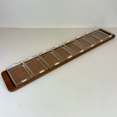 Large Danish Aperitif Tray with Glass Bowls from Esa, 1960s, Set of 9-DX-2043112