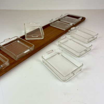 Large Danish Aperitif Tray with Glass Bowls from Esa, 1960s, Set of 9-DX-2043112