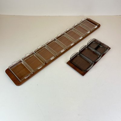 Large Danish Aperitif Tray with Glass Bowls from Esa, 1960s, Set of 9-DX-2043112