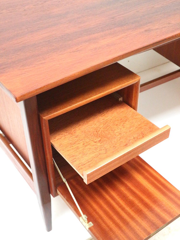 Large Danish Boomerang Desk in Teak, 1960s