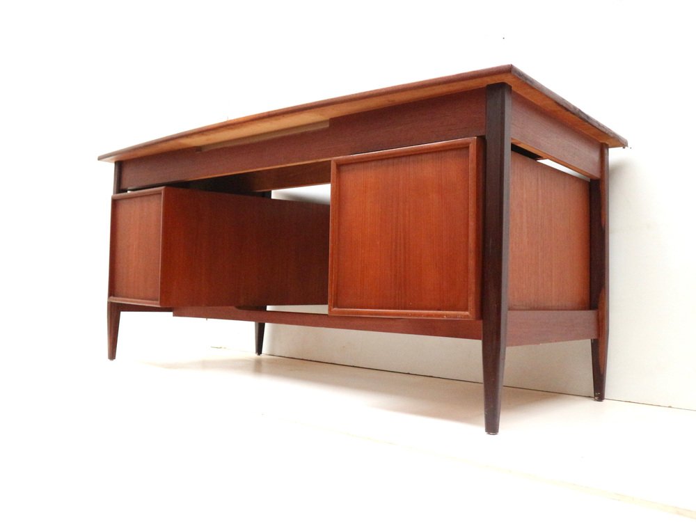 Large Danish Boomerang Desk in Teak, 1960s