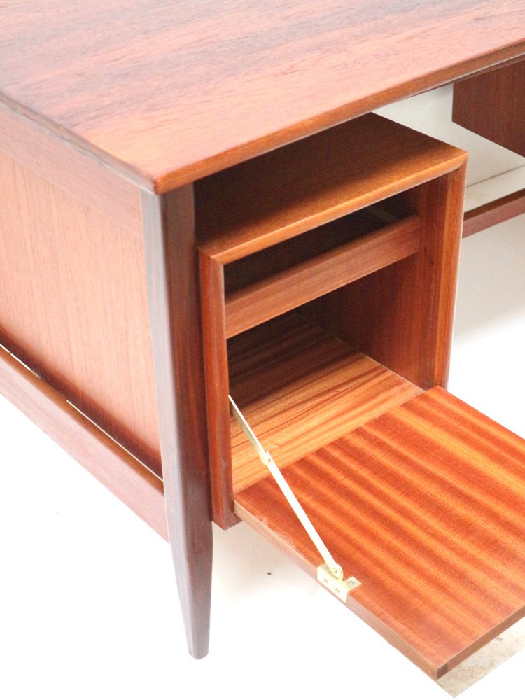 Large Danish Boomerang Desk in Teak, 1960s