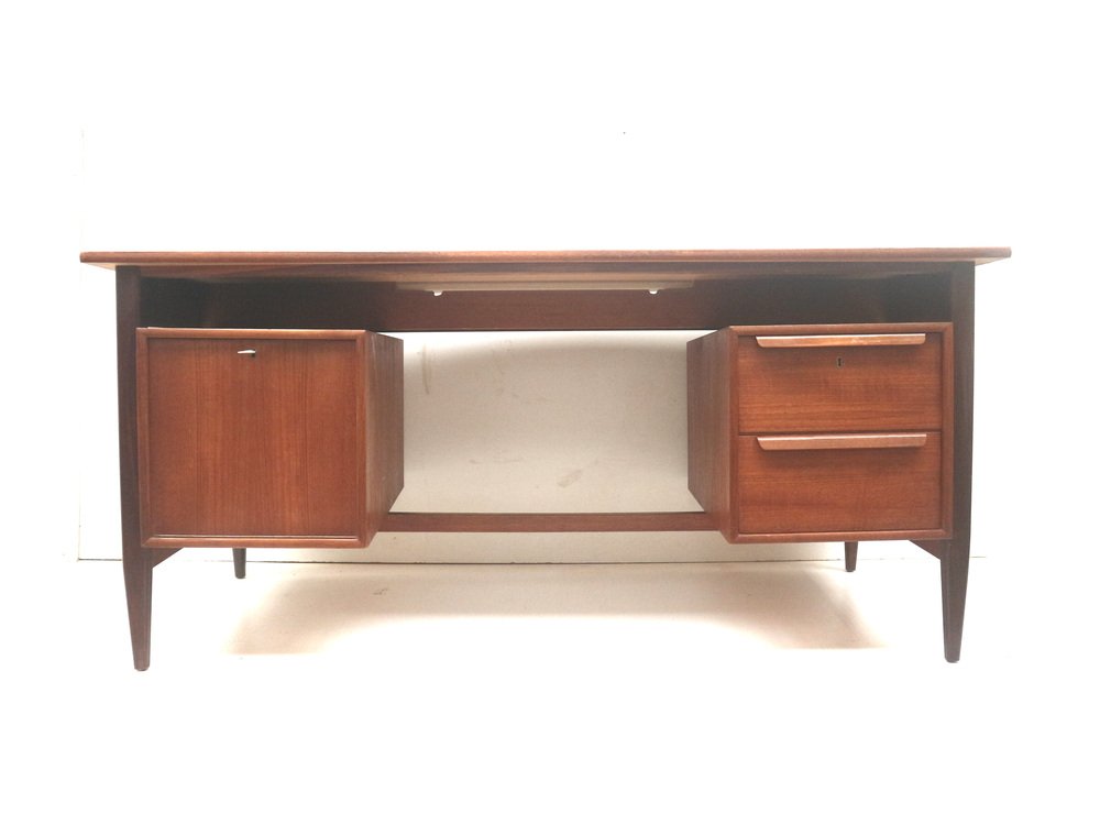 Large Danish Boomerang Desk in Teak, 1960s