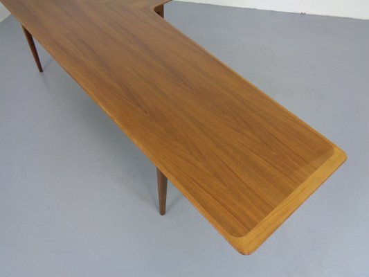 Large Danish Boomerang Teak Coffee Table, 1960s-RDW-1162027