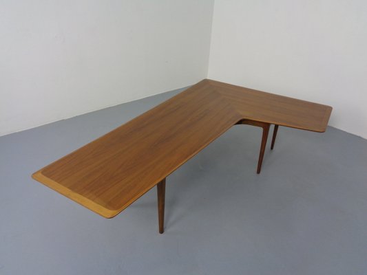 Large Danish Boomerang Teak Coffee Table, 1960s-RDW-1162027