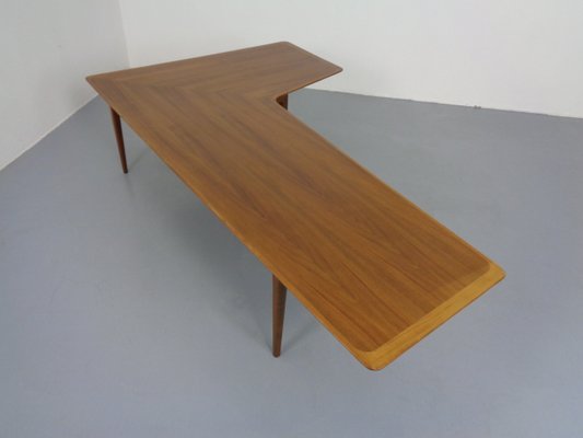 Large Danish Boomerang Teak Coffee Table, 1960s-RDW-1162027