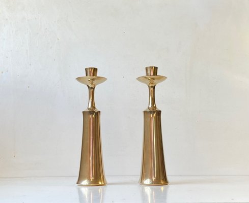 Large Danish Brass Candlesticks by Jens Harald Quistgaard for Ihq, 1960s, Set of 2-LCR-1409628