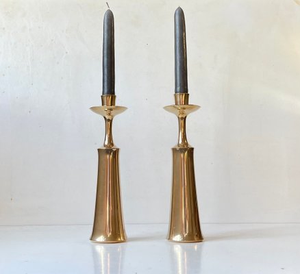 Large Danish Brass Candlesticks by Jens Harald Quistgaard for Ihq, 1960s, Set of 2-LCR-1409628