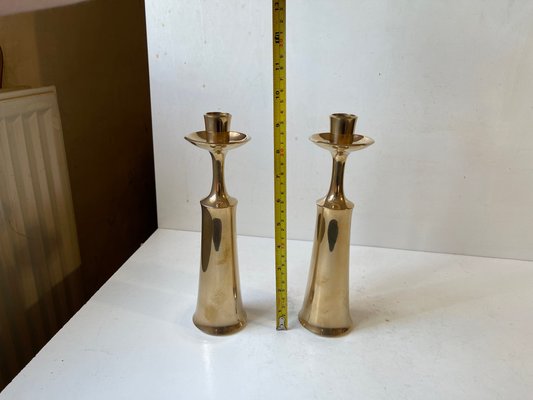 Large Danish Brass Candlesticks by Jens Harald Quistgaard for Ihq, 1960s, Set of 2-LCR-1409628