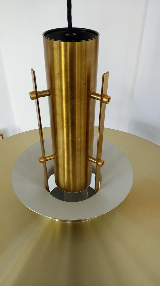 Large Danish Ceiling Lamp in Brass by T.H. Valentiner