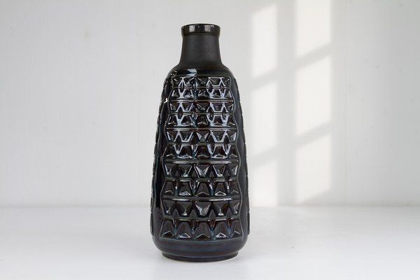 Large Danish Ceramic Vase in Blue Glaze by Einar Johansen for Søholm, 1960s-WIX-1818316