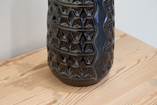 Large Danish Ceramic Vase in Blue Glaze by Einar Johansen for Søholm, 1960s-WIX-1818316