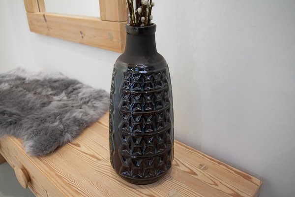 Large Danish Ceramic Vase in Blue Glaze by Einar Johansen for Søholm, 1960s-WIX-1818316