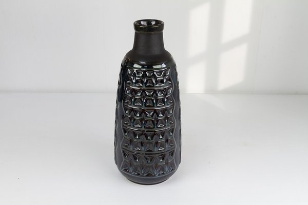 Large Danish Ceramic Vase in Blue Glaze by Einar Johansen for Søholm, 1960s-WIX-1818316