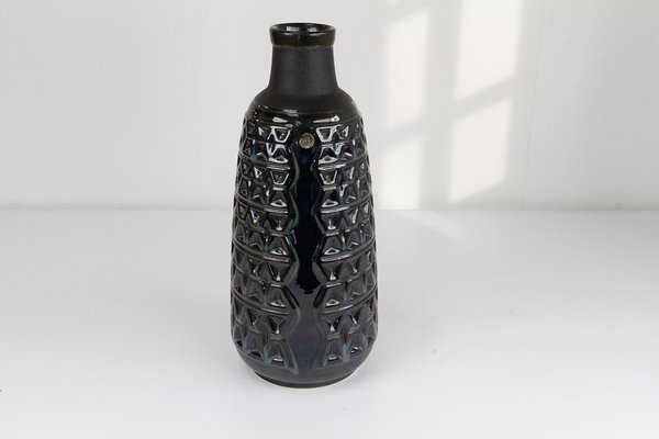 Large Danish Ceramic Vase in Blue Glaze by Einar Johansen for Søholm, 1960s-WIX-1818316