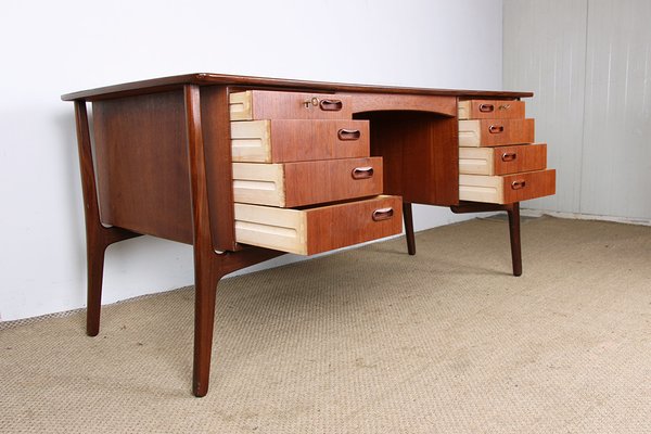 Large Danish Desk in Teak by Svend Åge Madsen for H.P. Hansen, 1960s-EMB-2026882