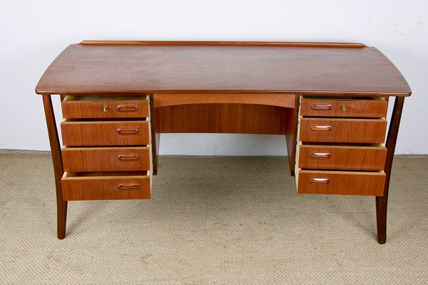 Large Danish Desk in Teak by Svend Åge Madsen for H.P. Hansen, 1960s-EMB-2026882