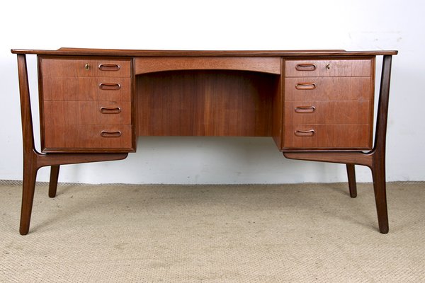 Large Danish Desk in Teak by Svend Åge Madsen for H.P. Hansen, 1960s-EMB-2026882