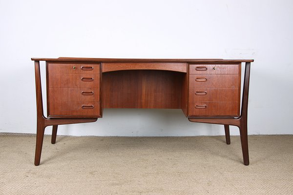 Large Danish Desk in Teak by Svend Åge Madsen for H.P. Hansen, 1960s-EMB-2026882