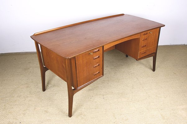 Large Danish Desk in Teak by Svend Åge Madsen for H.P. Hansen, 1960s-EMB-2026882