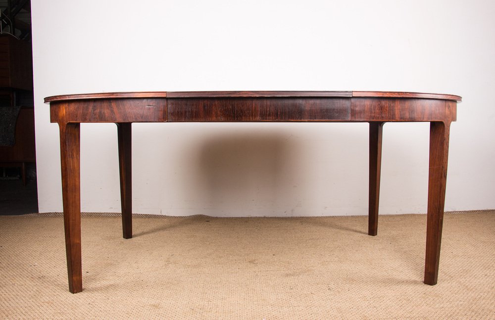 Large Danish Dining Table in Rosewood by Hugo Frandsen for Spottrup, 1960s