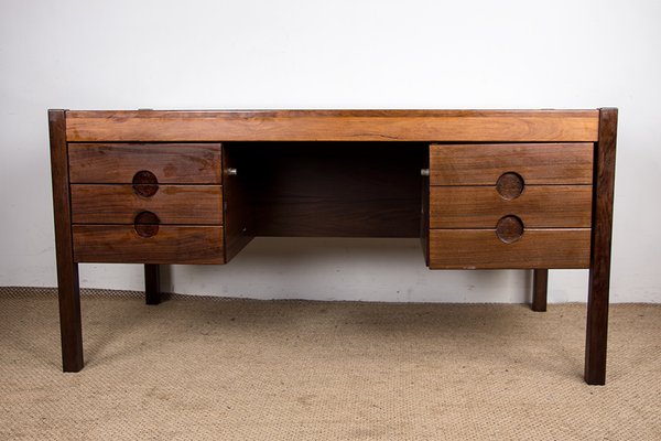 Large Danish Executive Desk in Rosewood by Christian Linneberg, 1960s-EMB-2026843