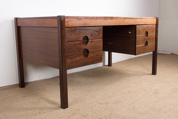 Large Danish Executive Desk in Rosewood by Christian Linneberg, 1960s-EMB-2026843