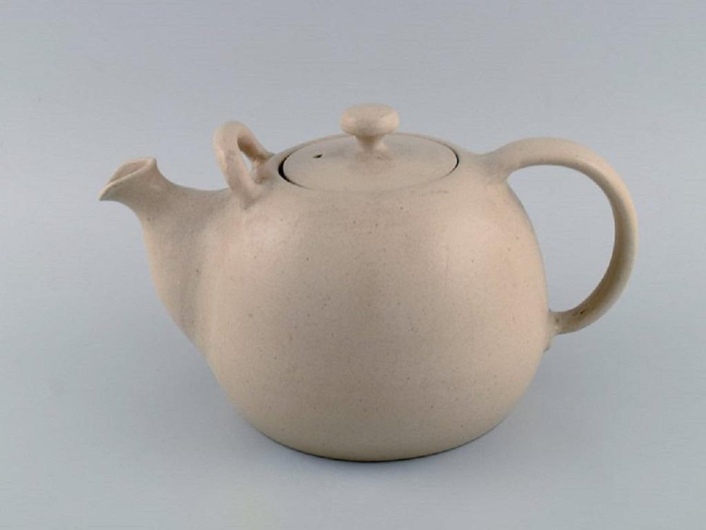 Large Danish Glazed Ceramic Teapot from Kähler, 1960s