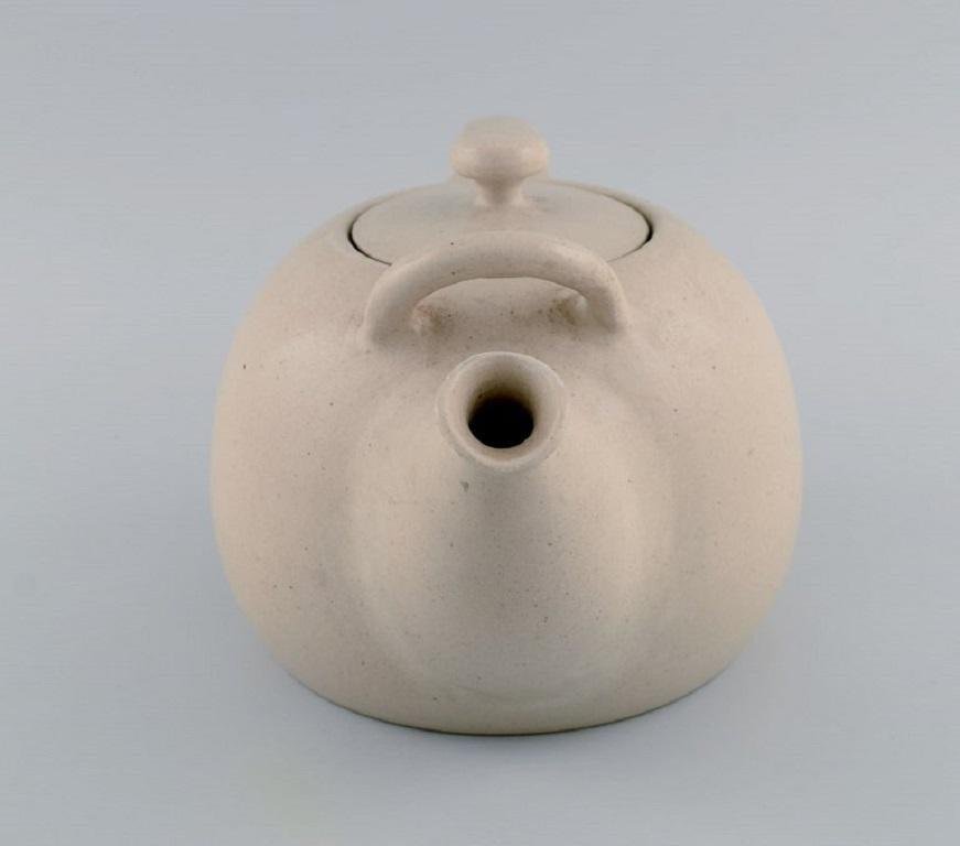 Large Danish Glazed Ceramic Teapot from Kähler, 1960s