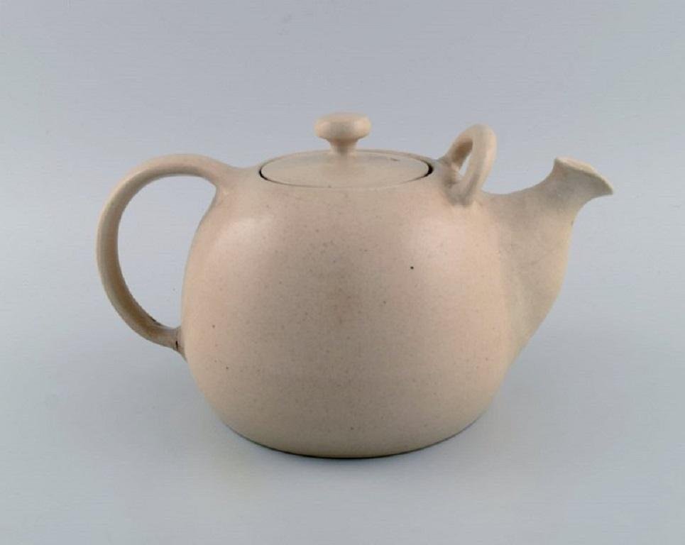 Large Danish Glazed Ceramic Teapot from Kähler, 1960s